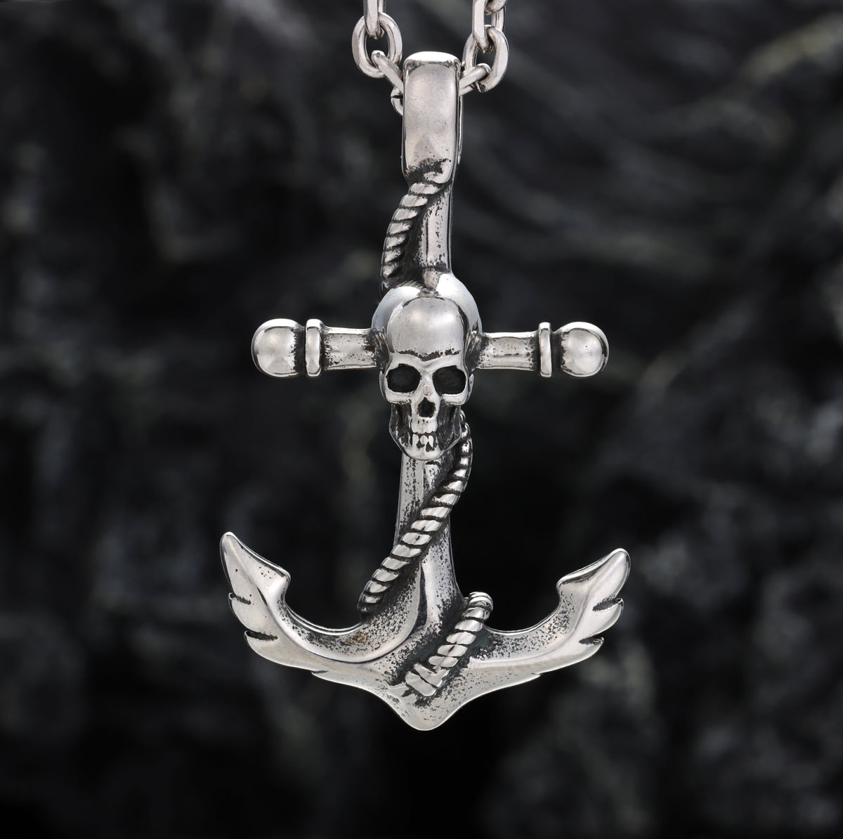 Skull Among Anchor Pendant