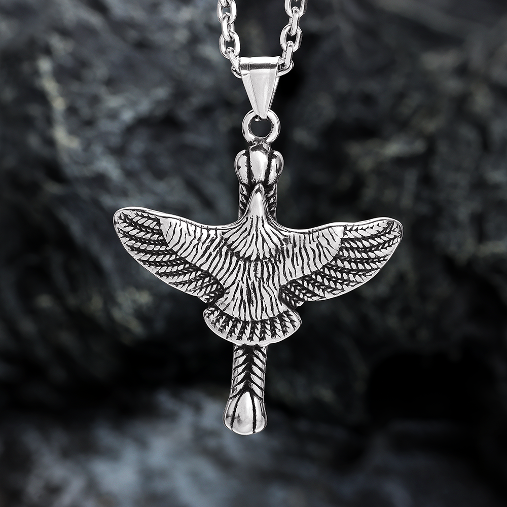 Cross Crow Pendant