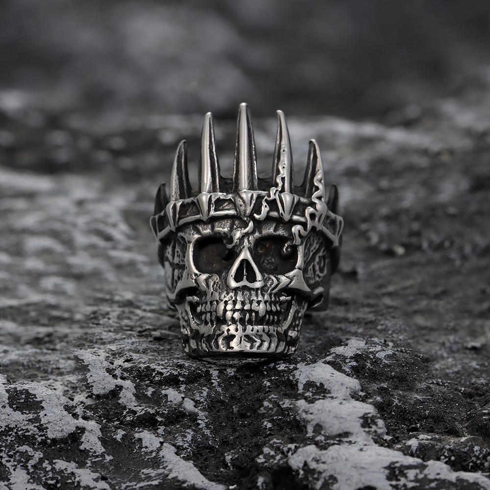 Spiked Head Skull Ring