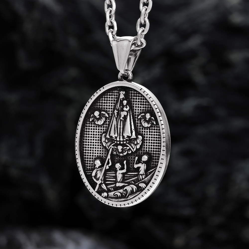 Boating Men and God Round Pendant