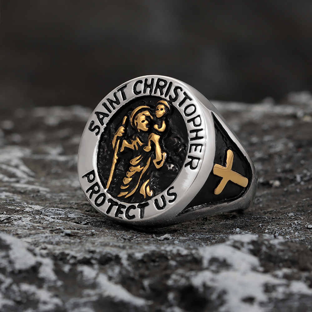 Character Carved Christian Ring