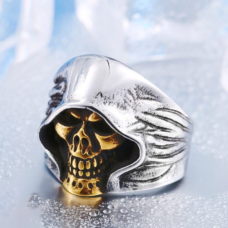 Grim Reaper Skull Biker Ring