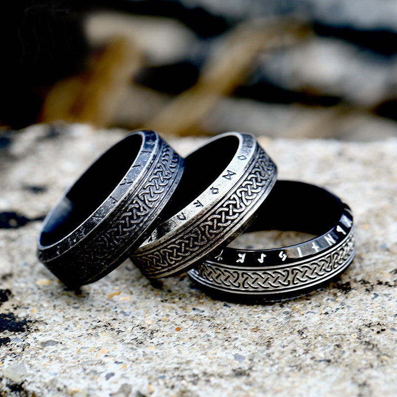 Nordic Viking Vintage Alphabet Ring