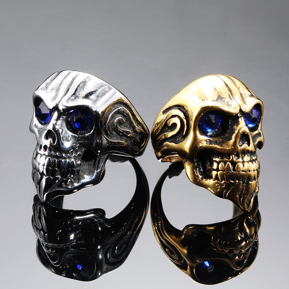 Beard Ghost Head Skull Diamond Ring