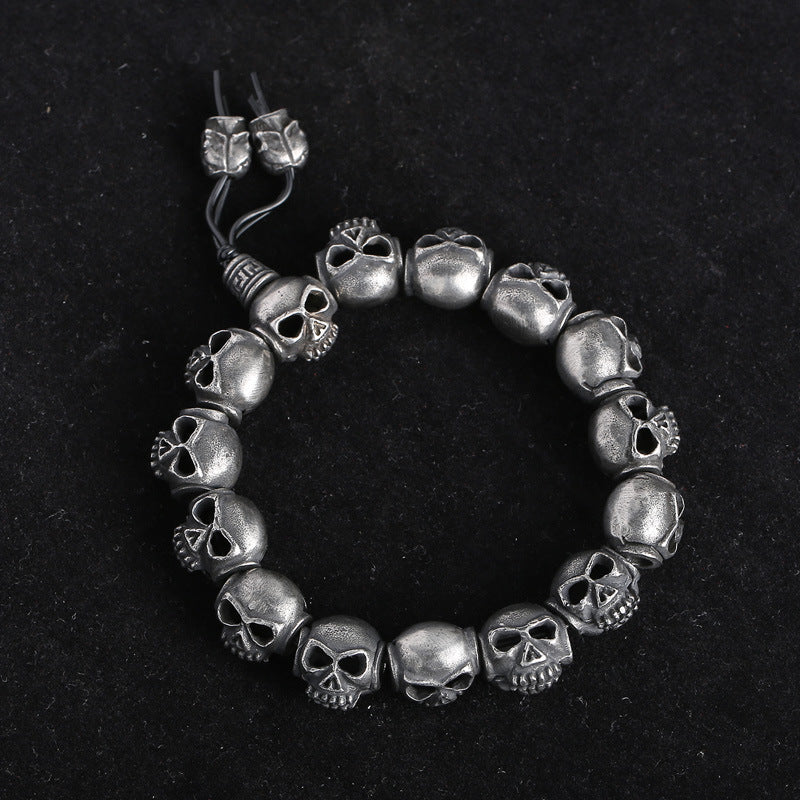 Gothic Grainy Texture Skull Bracelet