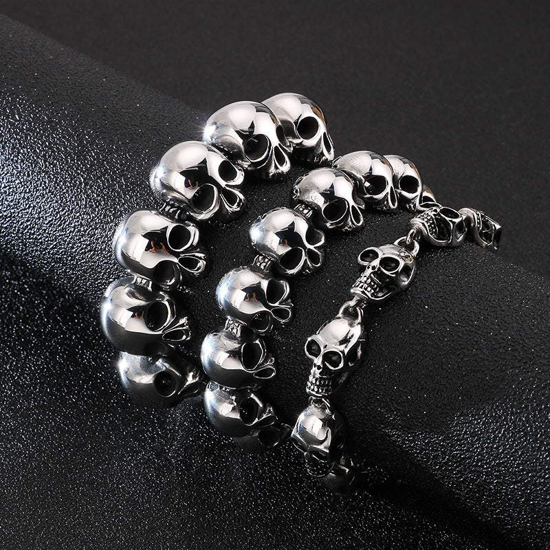 Glossy Surface Skull Bracelet