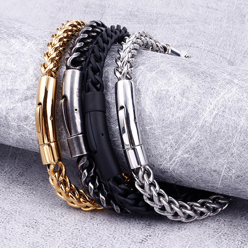 Motorcycle Chain Braided Chain Bracelet