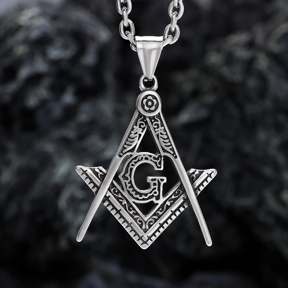 Masonic Pattern Carved Pendant